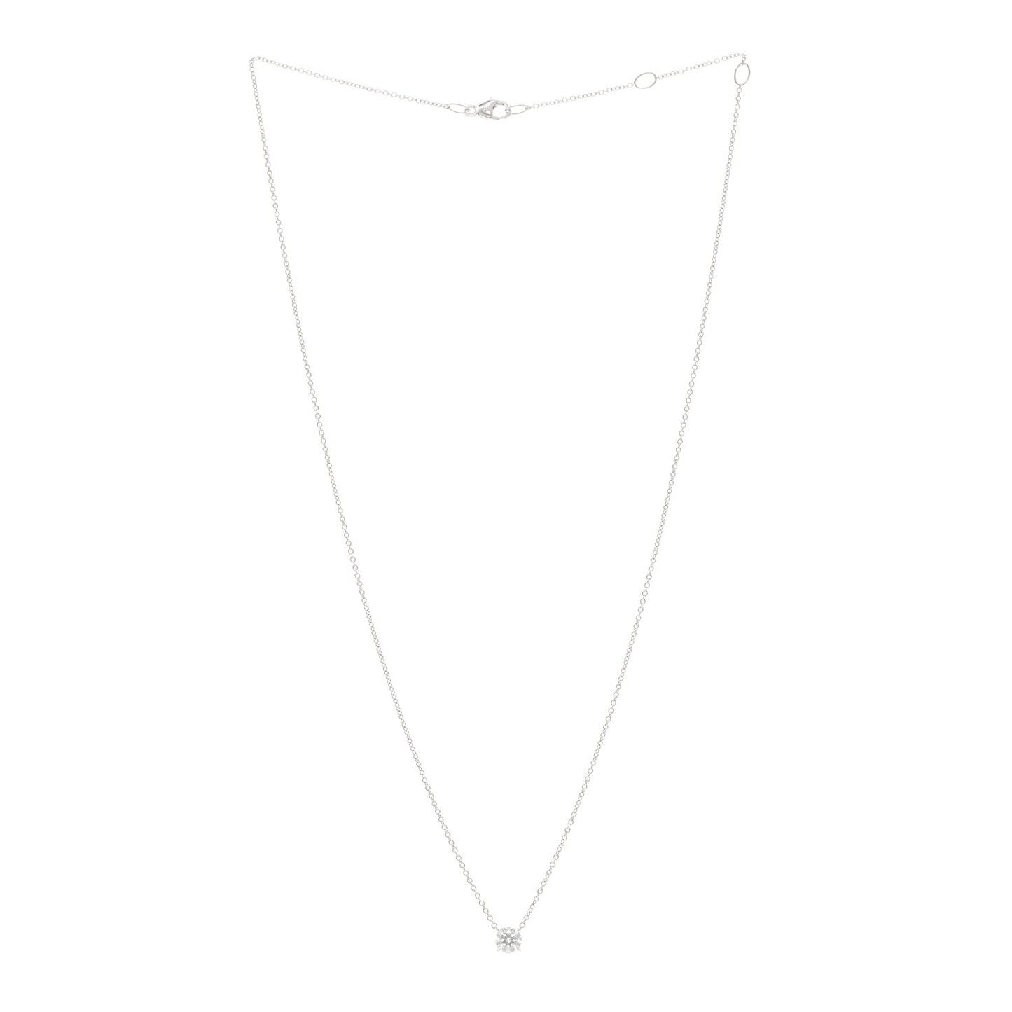 18K White Gold Diamond .52ct Solitaire Diamond Necklace