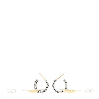 John Hardy Sterling Silver 22K Yellow Gold Hammered Disc Drop Earrings 2 of 4