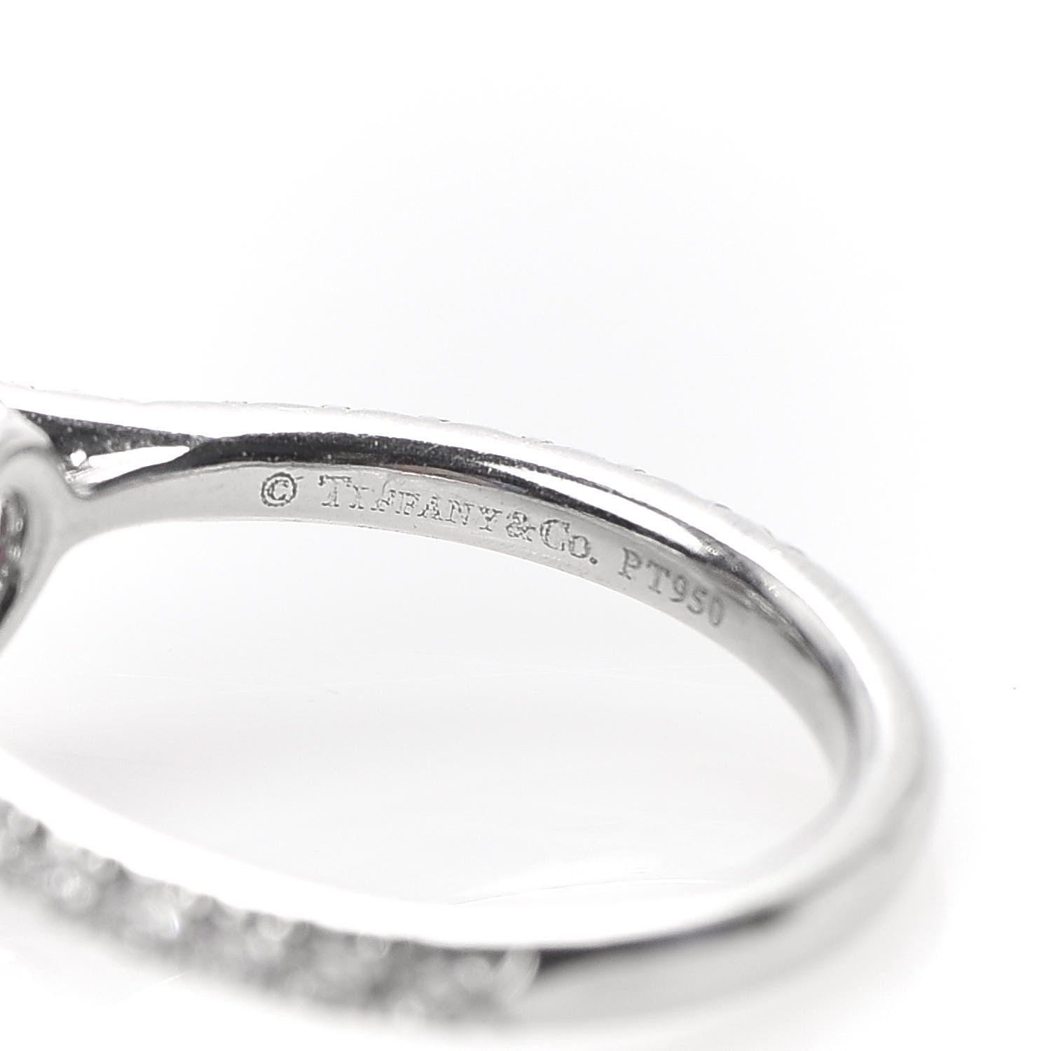 Tiffany Platinum Diamond Pink Sapphire Soleste Ring 45 3.25 6 of 6