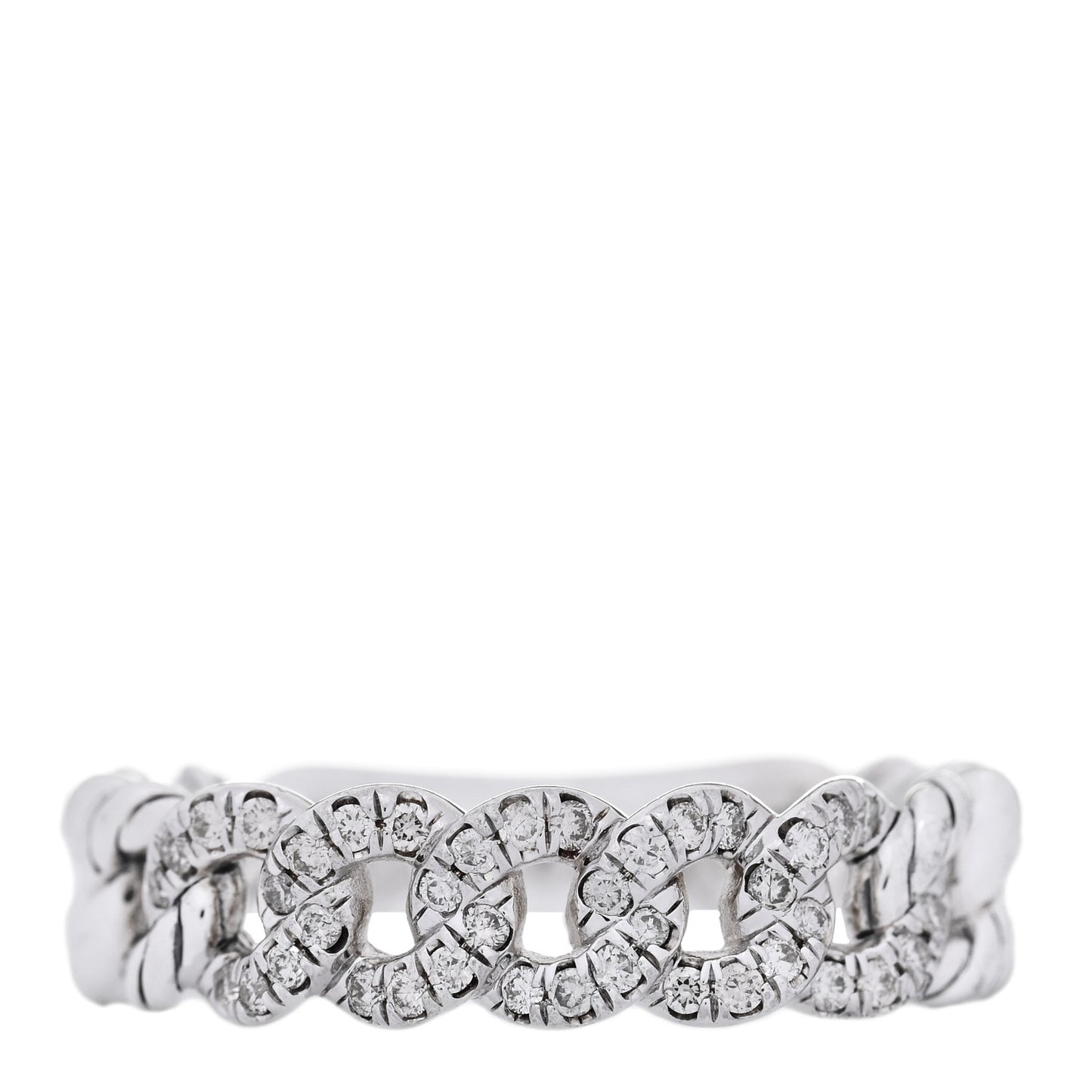 Sterling Silver Diamond Narrow Belmont Curb Link Ring 54 7