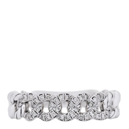 David Yurman Sterling Silver Diamond Narrow Belmont Curb Link Ring 54 7 1 of 4