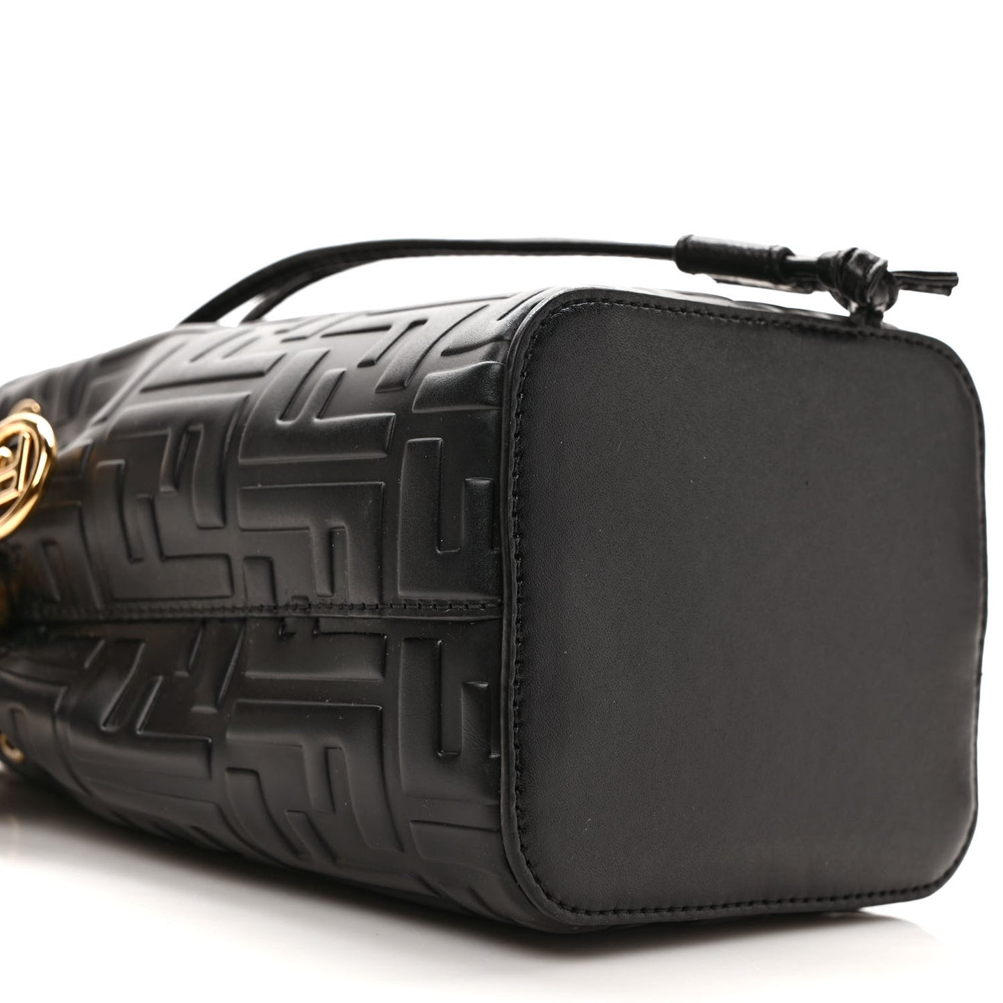 Vitello Liberty F is Fendi FF 1974 Embossed Mini Mon Tresor Bucket Bag Black