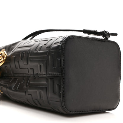 Fendi Vitello Liberty F is Fendi FF 1974 Embossed Mini Mon Tresor Bucket Bag Black 8 of 9