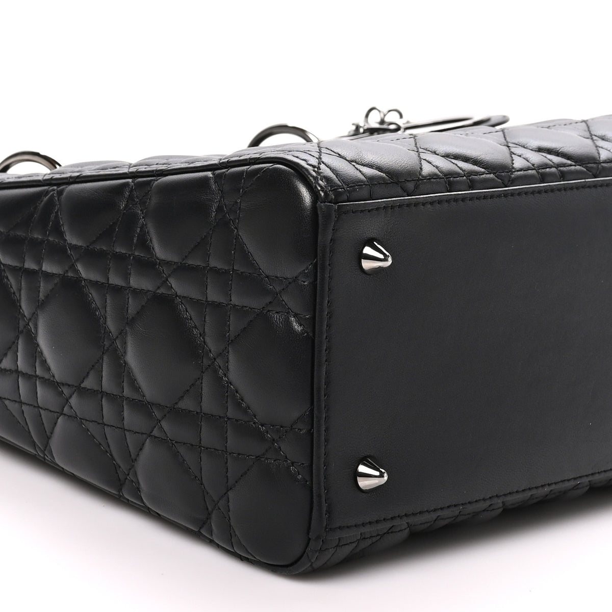 Christian Dior Lambskin Cannage Medium Lady Dior Black 8 of 10