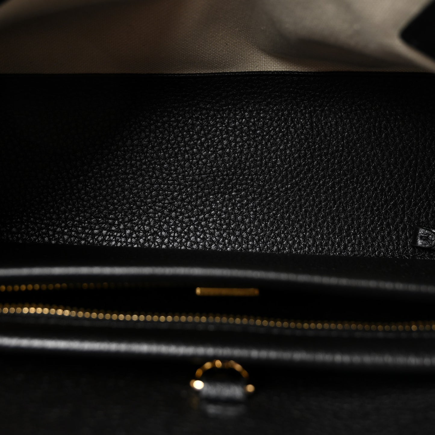 Grained Calfskin Stitched Urban Essentials Small Shopping Bag Black