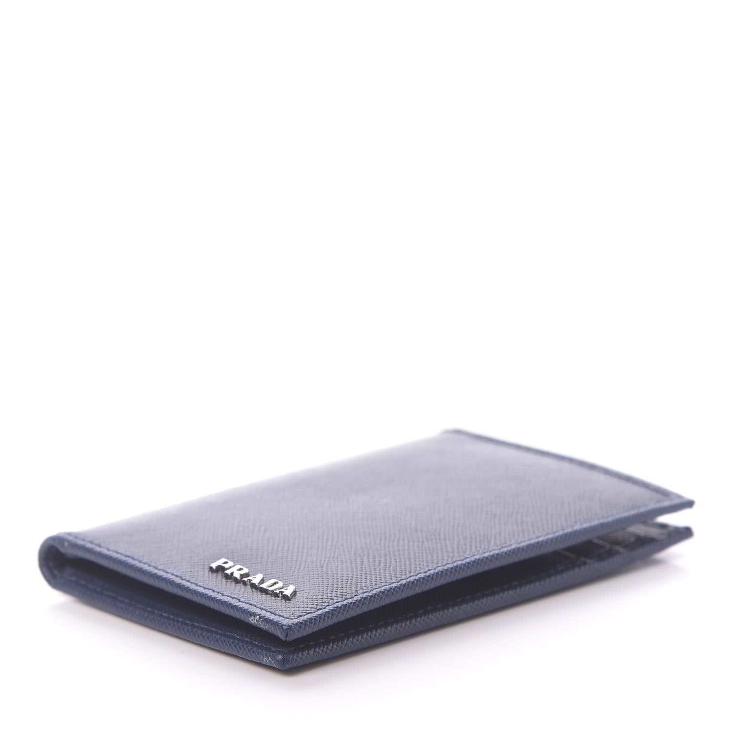Prada Saffiano Bi-Fold Card Holder Baltico Bleuette 4 of 9