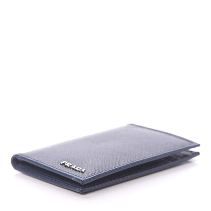 Prada Saffiano Bi-Fold Card Holder Baltico Bleuette 4 of 9