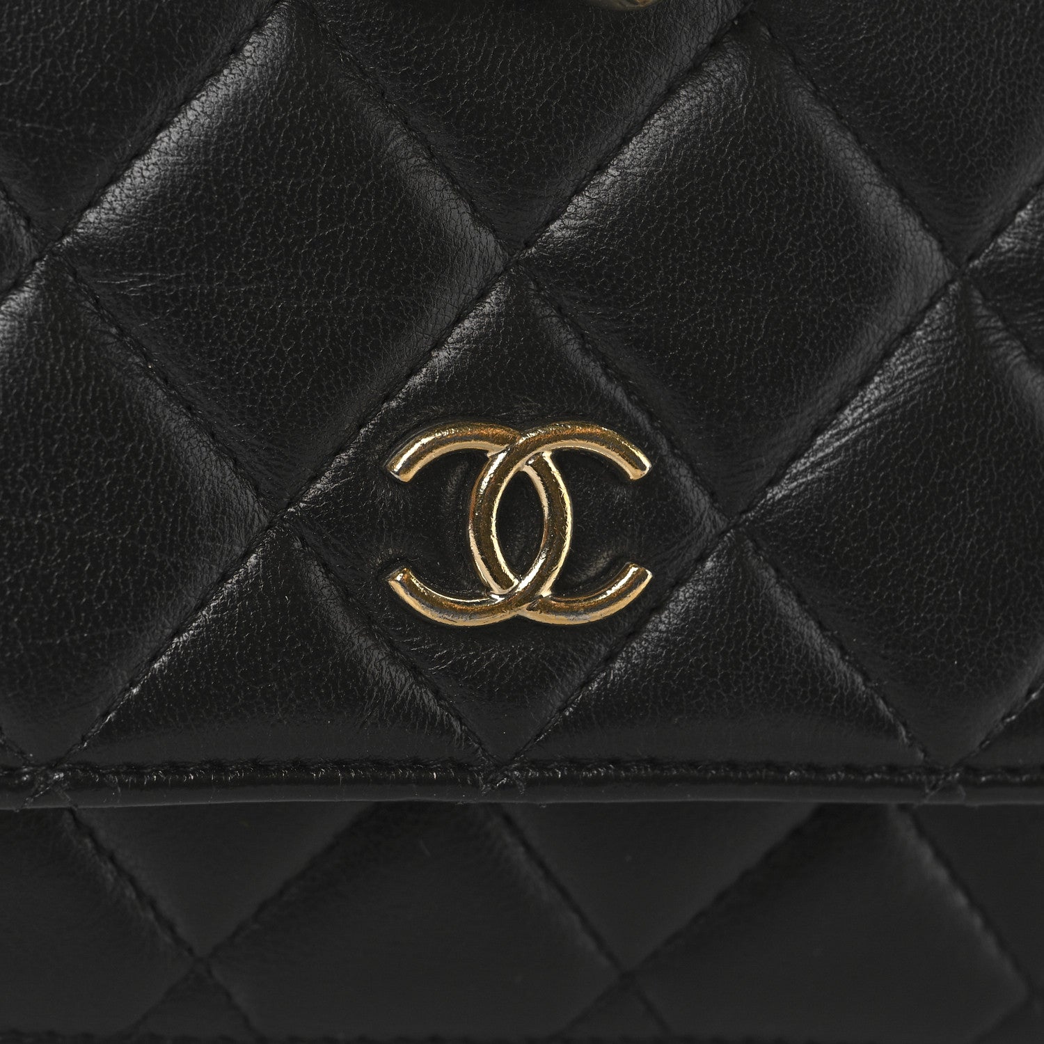 Chanel Lambskin Quilted Coco Charms Wallet On Chain Black 13 of 13