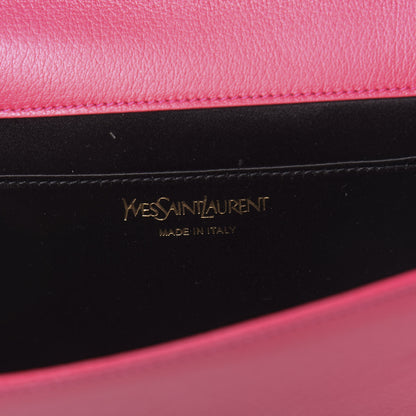 Saint Laurent Calfskin Monogram Large Belle De Jour Clutch Lipstick Fuchsia 6 of 9