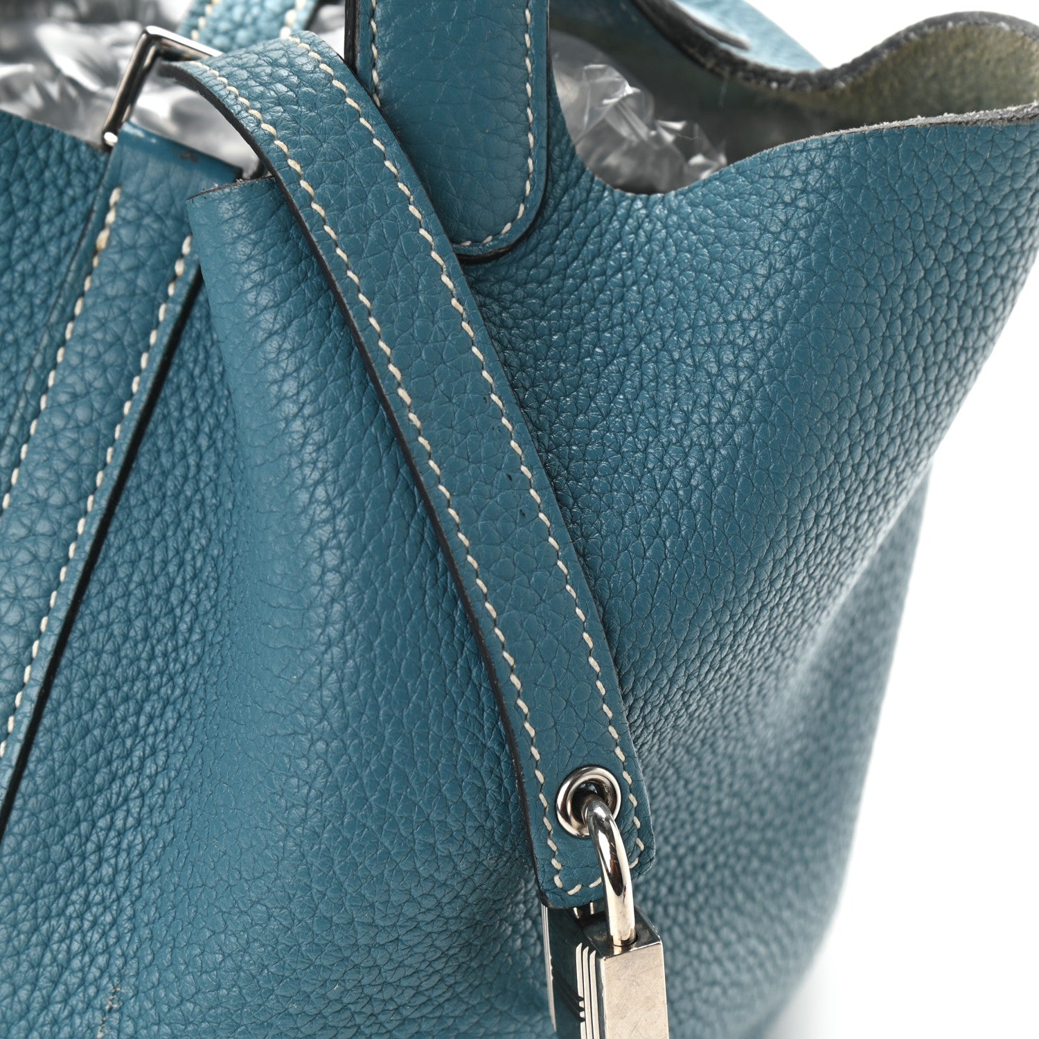 Hermes Taurillon Clemence Picotin Lock 18 PM Blue Jean 11 of 12