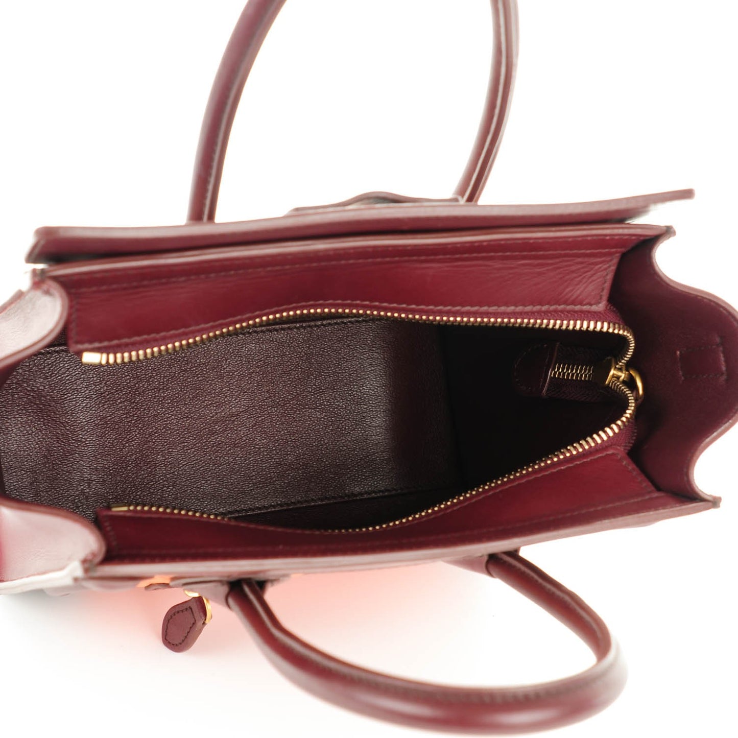 Nubuck Smooth Calfskin Nano Tri-Color Luggage Vermillion
