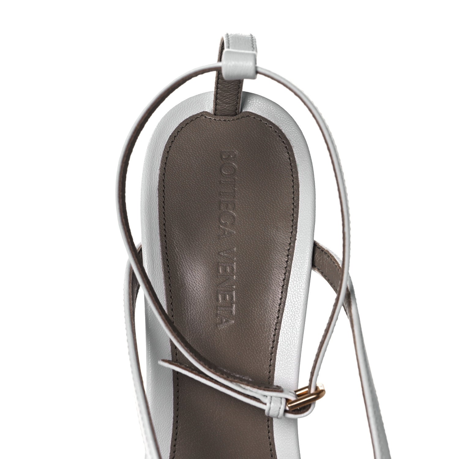 Bottega Veneta Lambskin Stretch Multi Strap 90mm Sandals 39 Optic White 7 of 7