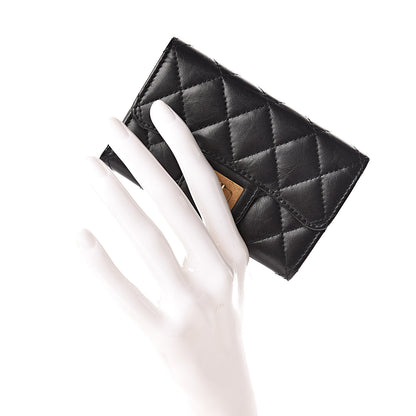 Chanel Aged Calfskin Quilted Reissue Flap Card Holder Black 2 of 8