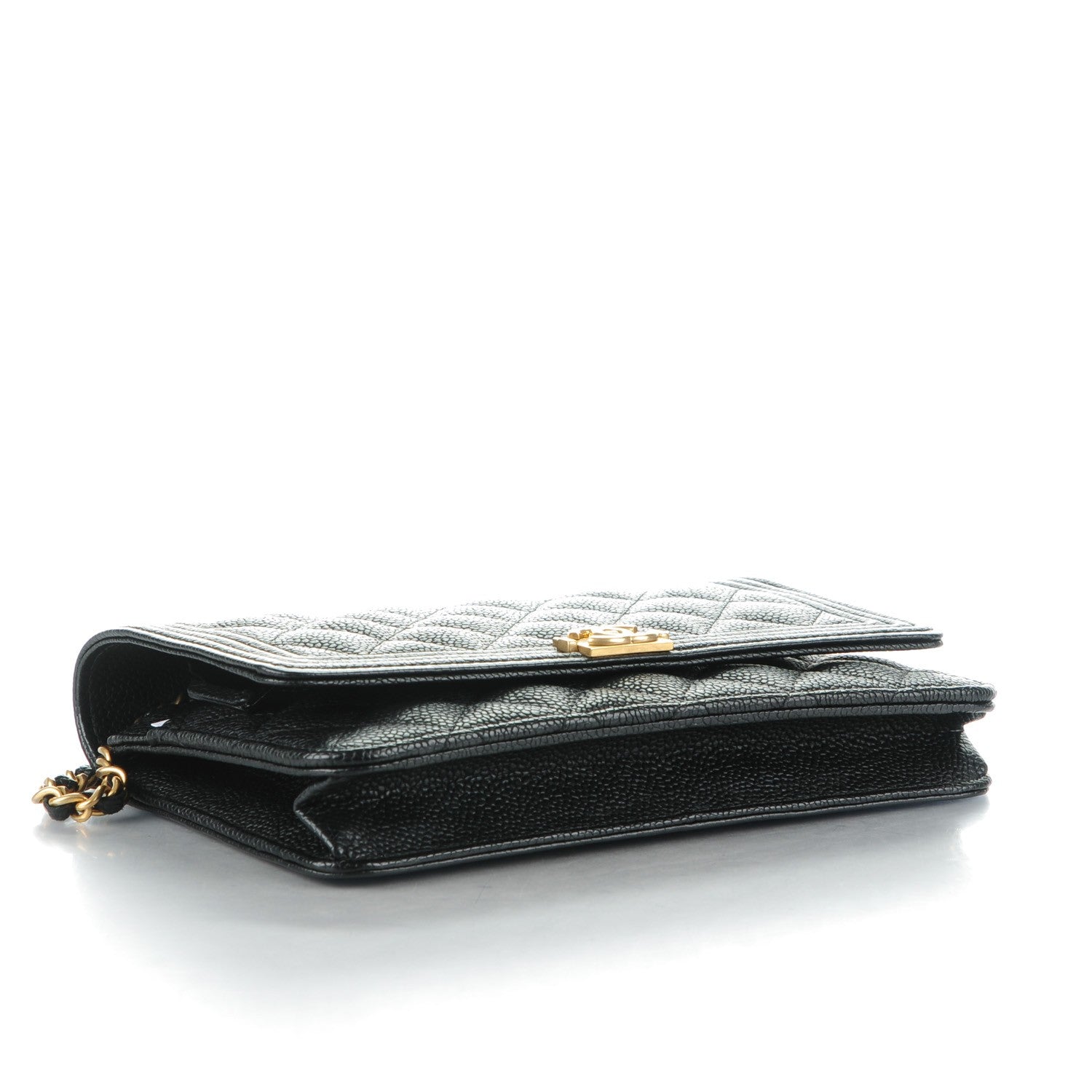Chanel Caviar Quilted Boy Wallet On Chain WOC Black 3 of 8