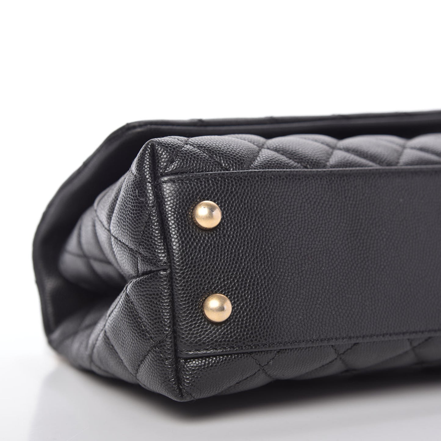 Caviar Quilted Mini Coco Handle Flap Black
