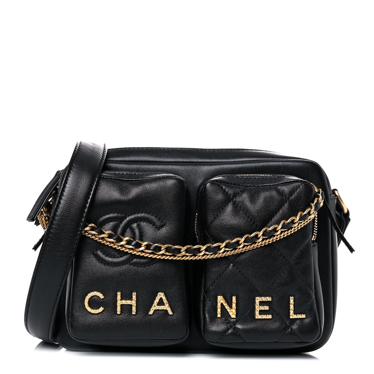 Chanel Calfskin Quilted Small Camera Case Black 1 of 11