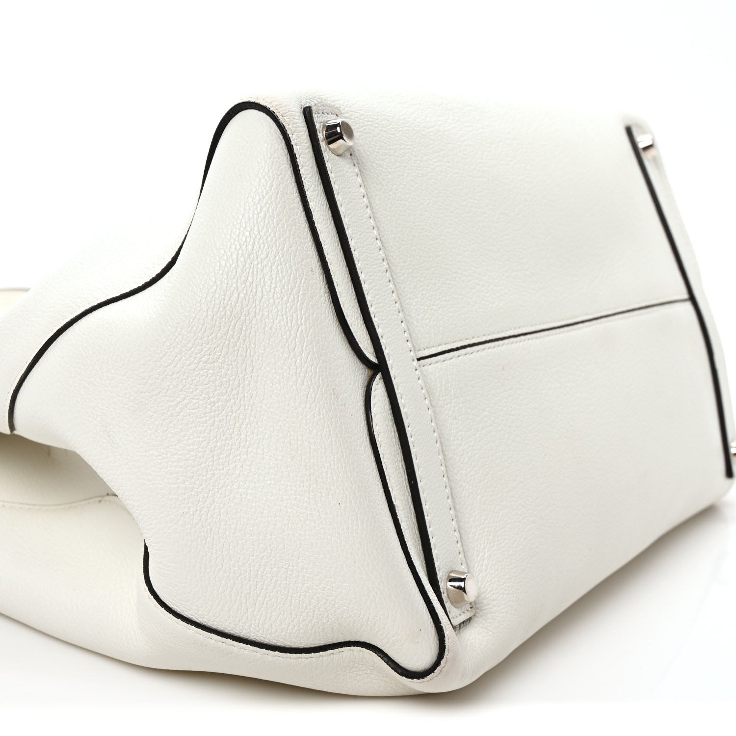 Christian Dior Supple Grained Calfskin Large Open Bar Tote White 9 of 10