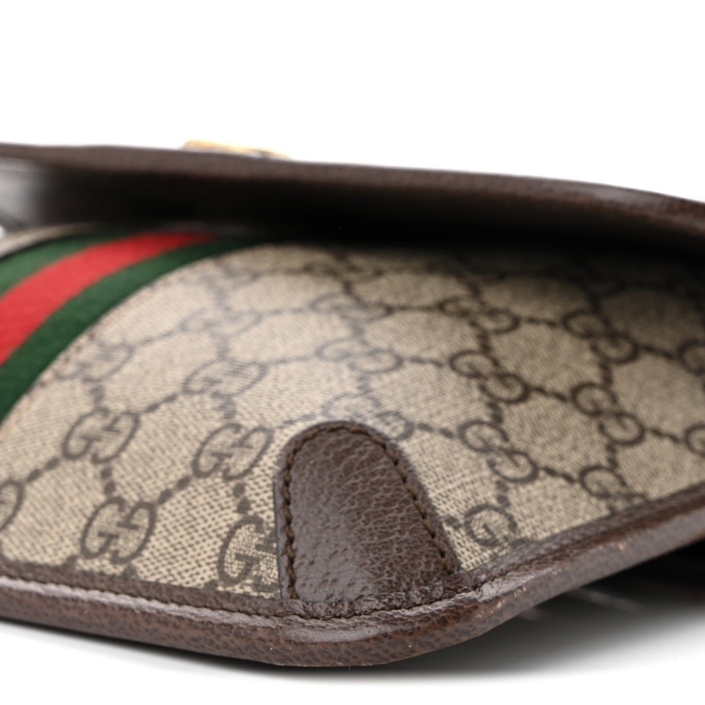 GG Supreme Monogram Web Small Ophidia Belt Bag Brown