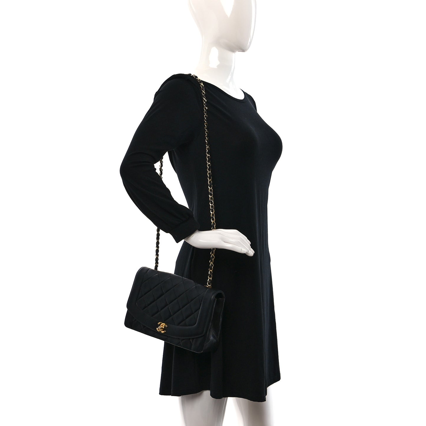 Lambskin Quilted Medium Single Flap Black