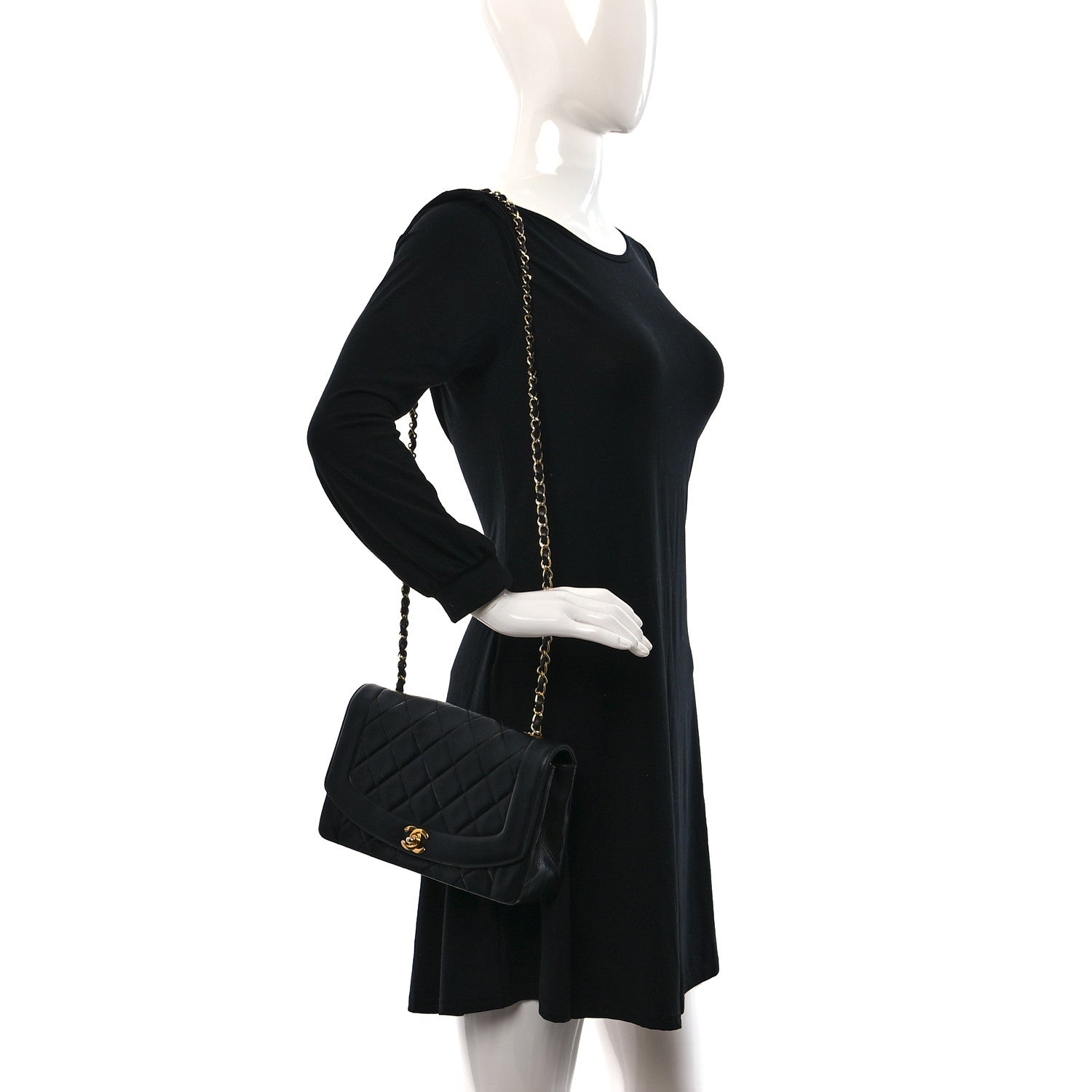 Chanel Lambskin Quilted Medium Single Flap Black 2 of 9