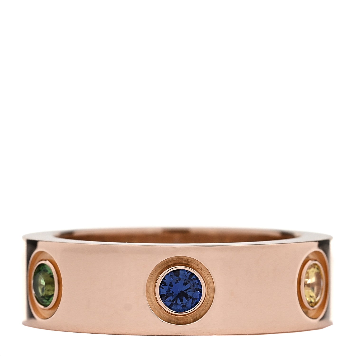 Cartier 18K Pink Gold Sapphire Garnet Amethyst 5.5mm LOVE Ring 48 4.5 3 of 5