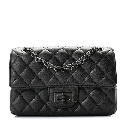 Chanel Metallic Sheepskin Quilted 2.55 Reissue Mini Flap Dark Grey 1 of 12