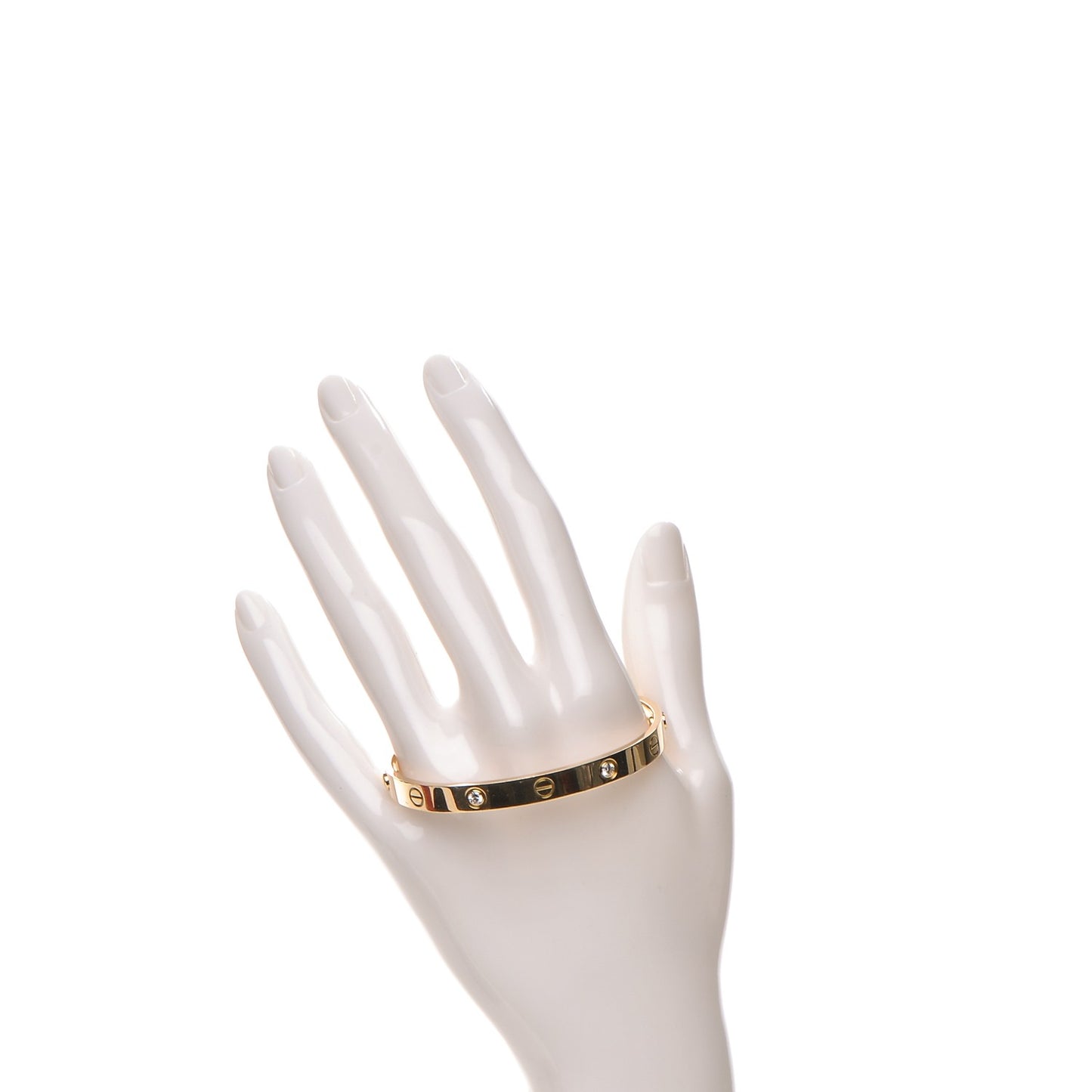 18K Yellow Gold 4 Diamond LOVE Bracelet 17