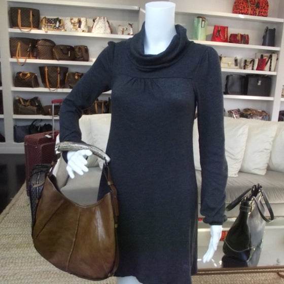 Saint Laurent Leather Mombasa Horn Bag Brown 2 of 8