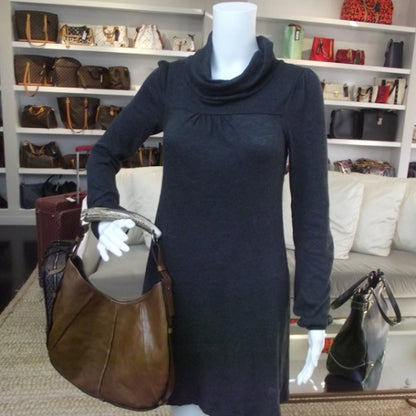 Saint Laurent Leather Mombasa Horn Bag Brown 2 of 8