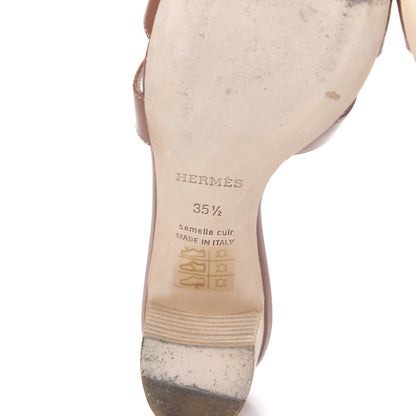 Hermes Calfskin Oasis Sandals 35.5 Gold 7 of 10