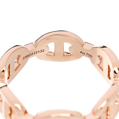 Hermes 18K Rose Gold PM Chaine d'Ancre Enchainee Ring 48 4.5 6 of 7