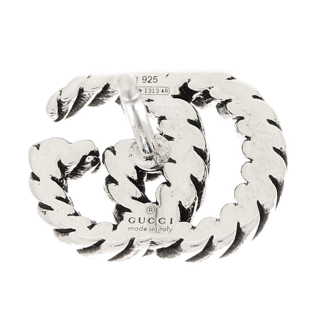 Gucci Sterling Silver Torchon Double G Earrings 4 of 5