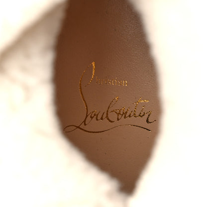 Christian Louboutin Calfskin Shearling Pole Chic 70 Booties 37.5 Nocturne Natural 9 of 10