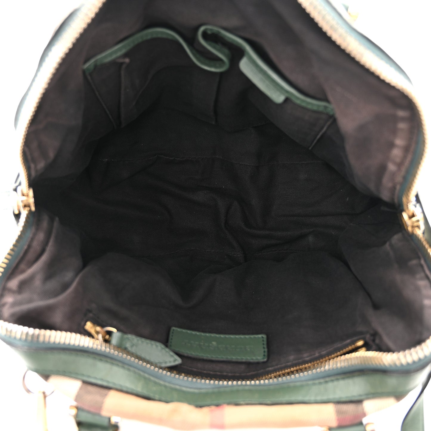 Bridle Calfskin House Check Small Orchard Bowling Bag Green