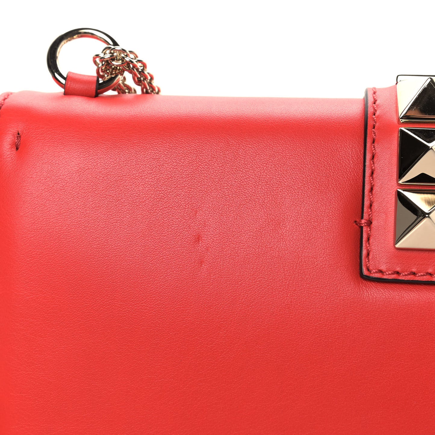 Vitello Medium Glam Lock Rockstud Flap Deep Orange