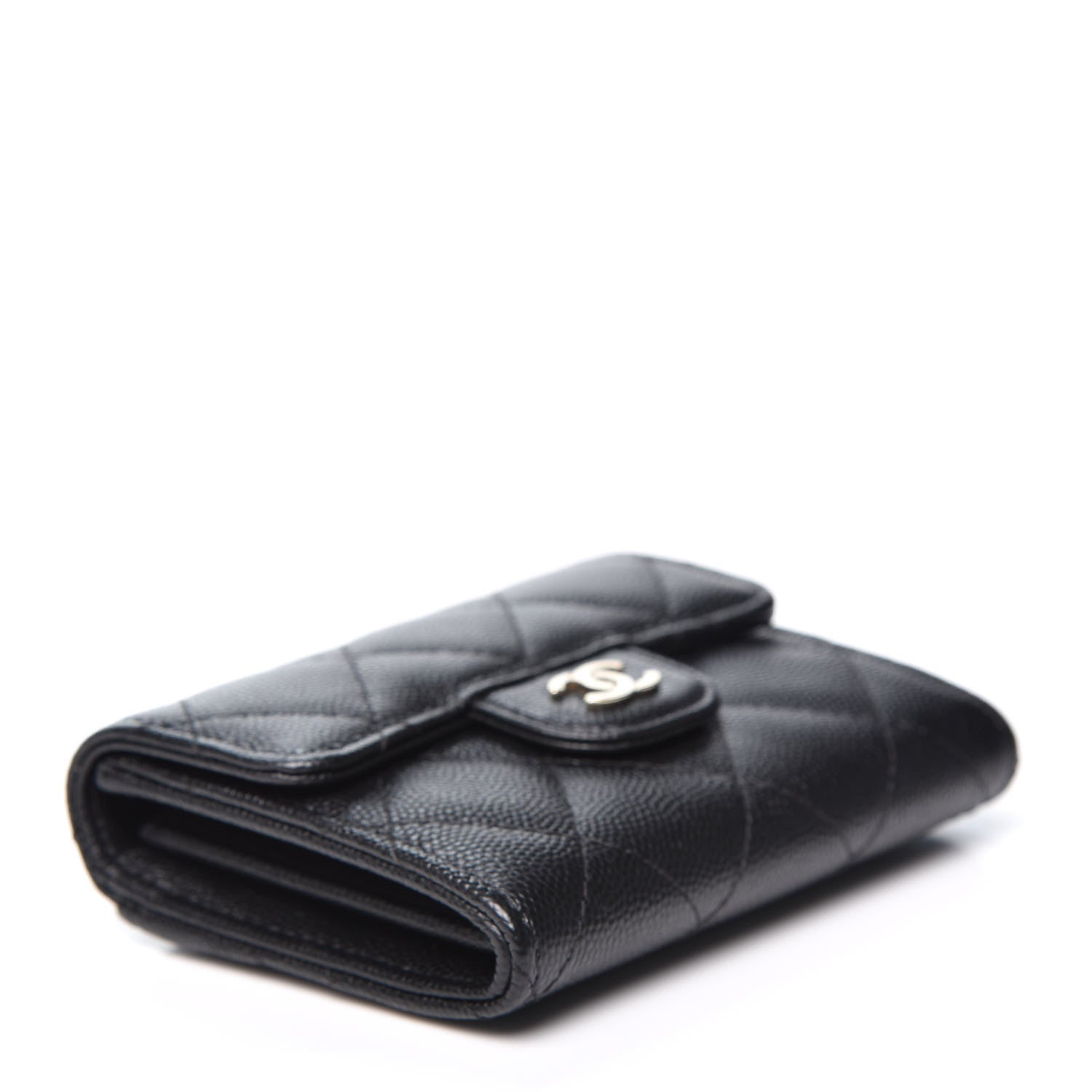 Chanel Caviar Quilted Flap Card Holder Wallet Black 3 of 9
