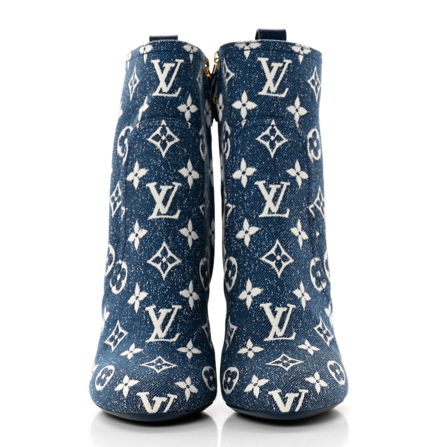 Louis Vuitton Denim Monogram Silhouette Ankle Boots 36 Navy Blue 2 of 10