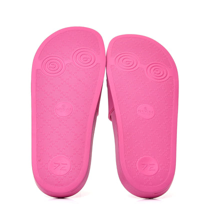 Gucci Rubber Womens Logo Slide Sandals 40 Fuchsia 7 of 9