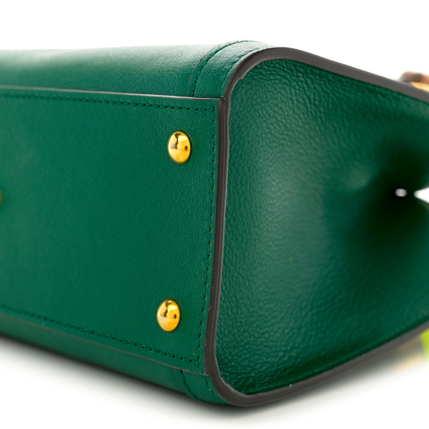 Gucci Wonka Grain Calfskin Mini Diana Tote Bag Green Yellow Fluo 11 of 11