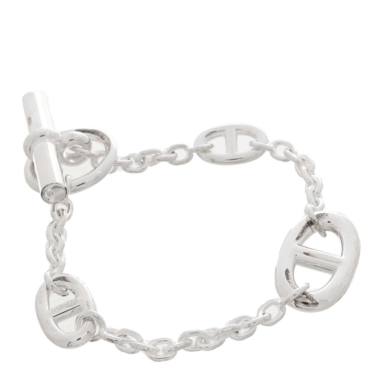 Hermes Sterling Silver Farandole Bracelet LG 1 of 3