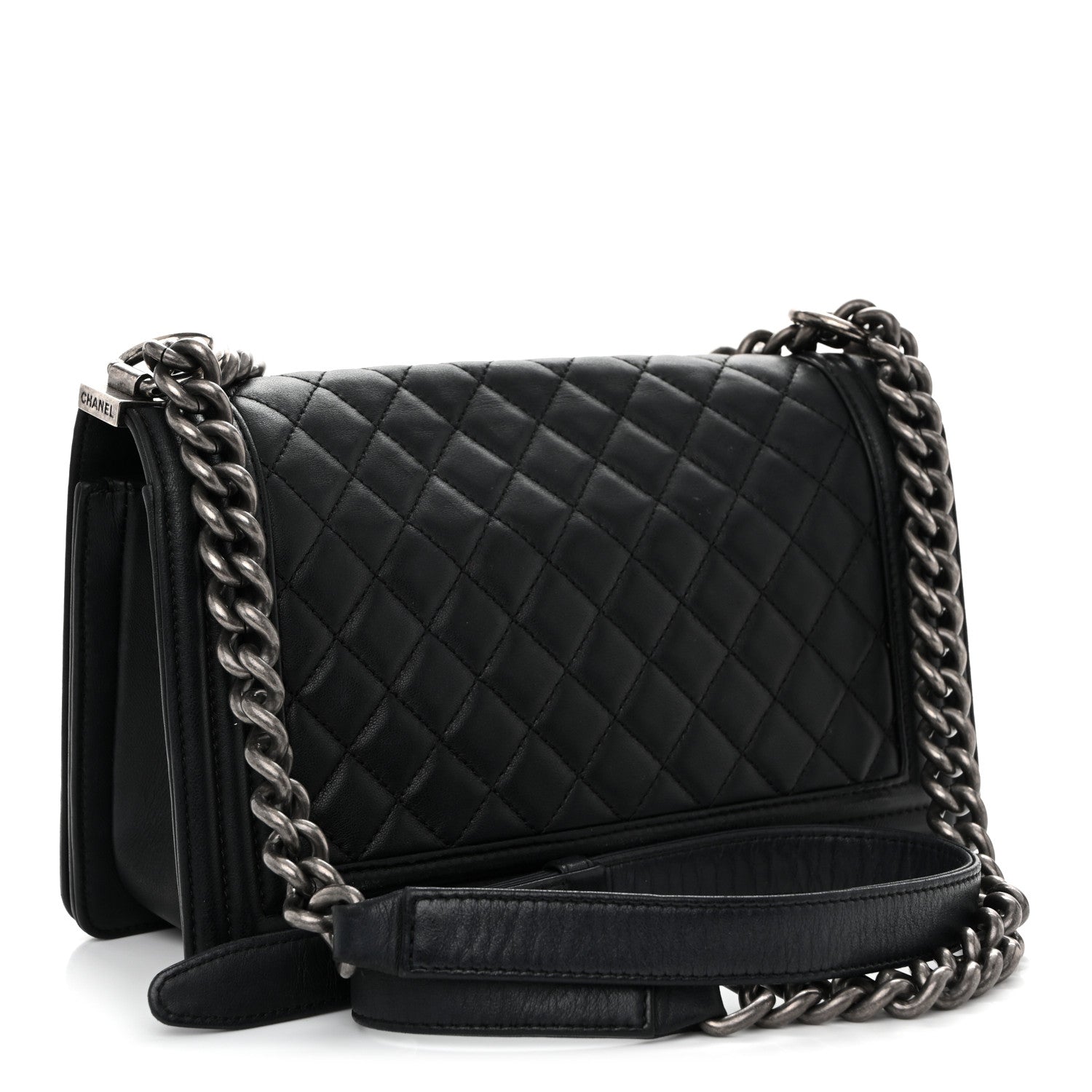 Chanel Lambskin Quilted Medium Boy Flap Black 3 of 10