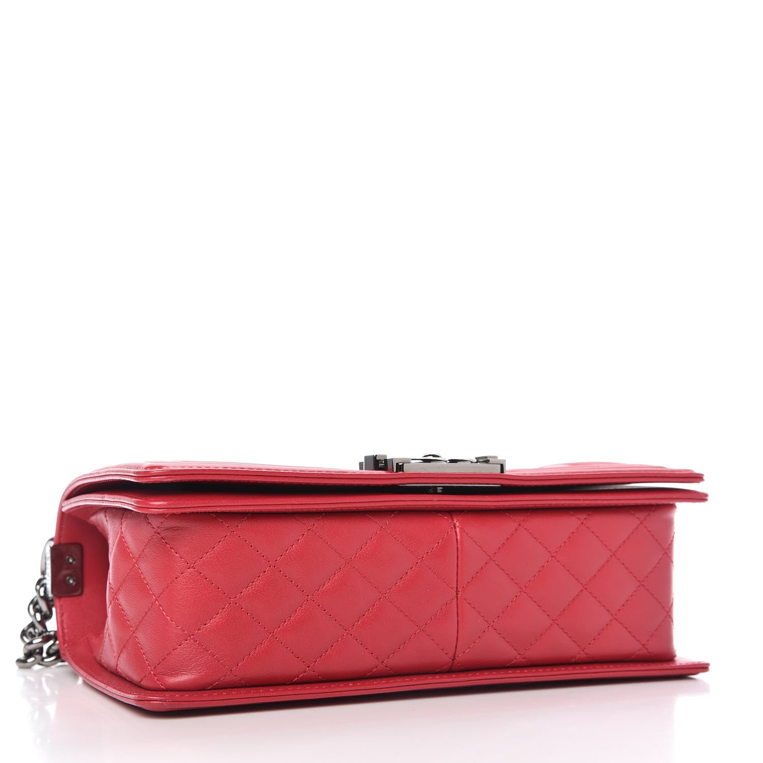 Chanel Calfskin Chevron Quilted Medium Boy Flap Red 4 of 11