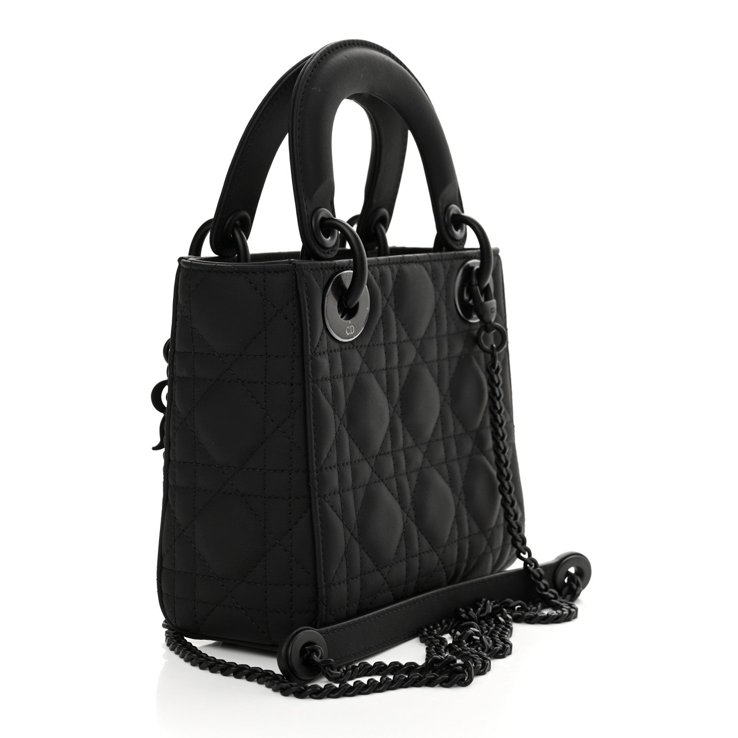 Christian Dior Ultra Matte Calfskin Cannage Mini Lady Dior Black 3 of 13