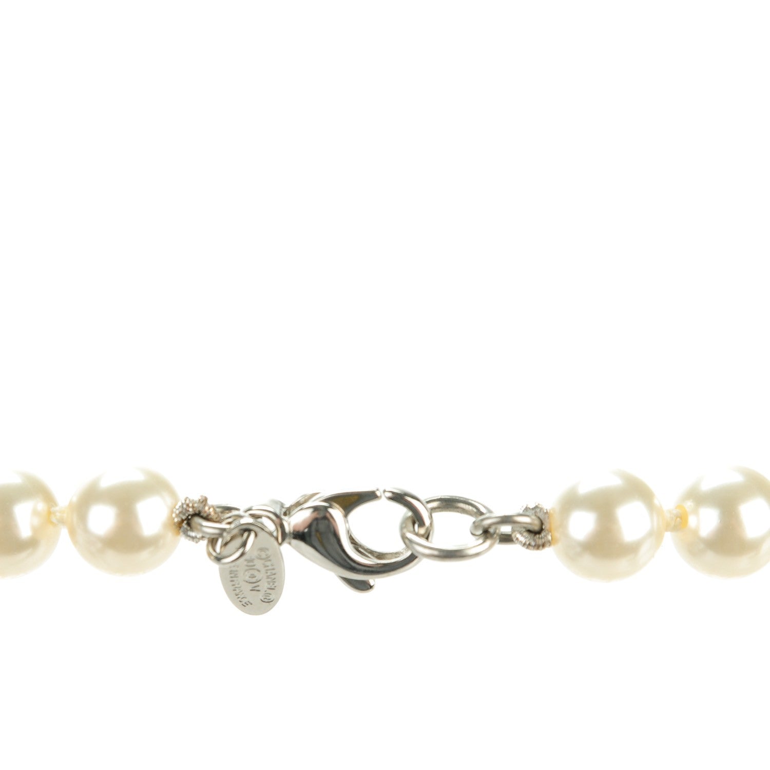 Chanel Pearl CC Long Necklace Silver 4 of 6