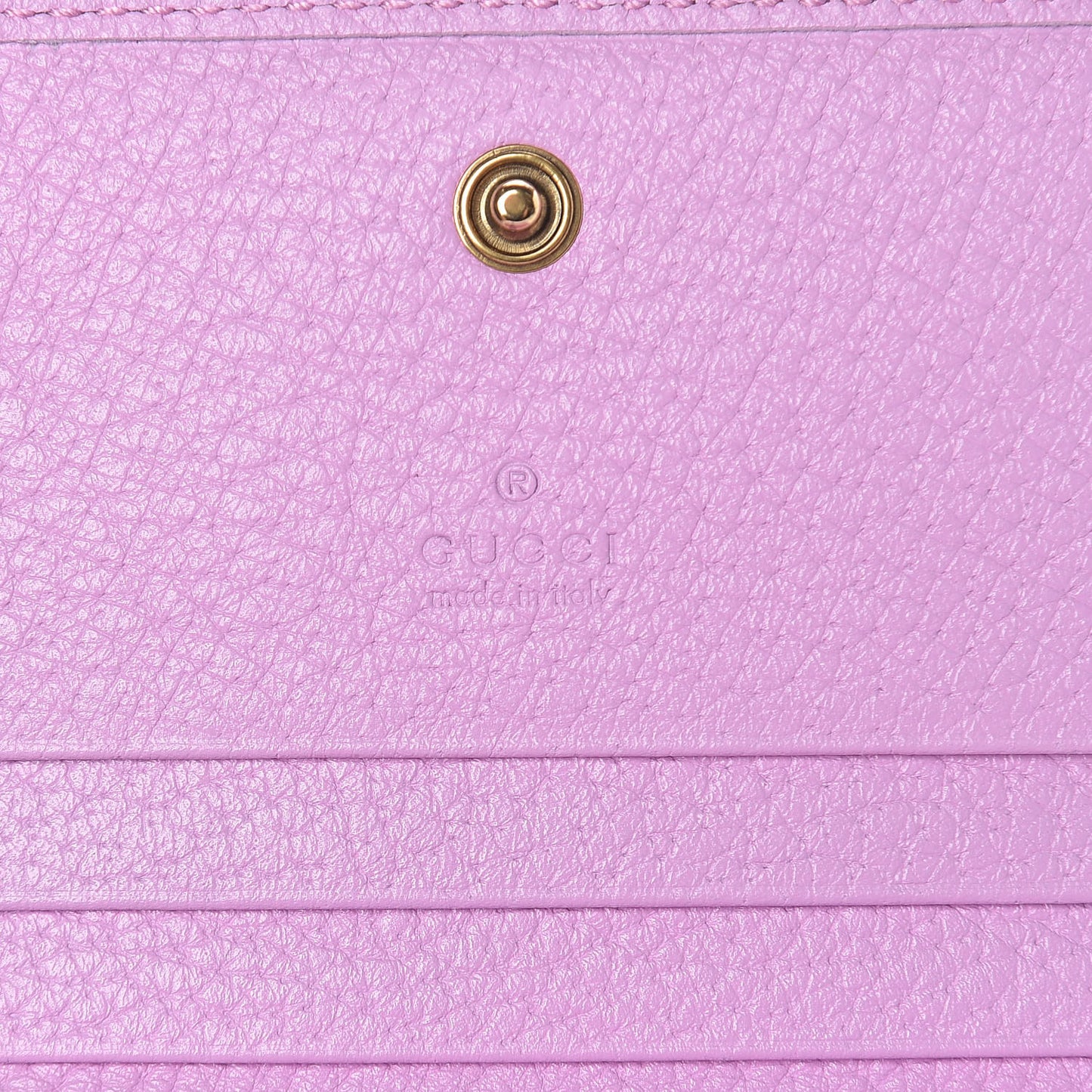 Calfskin Crystal Double G Card Case Wallet Malva