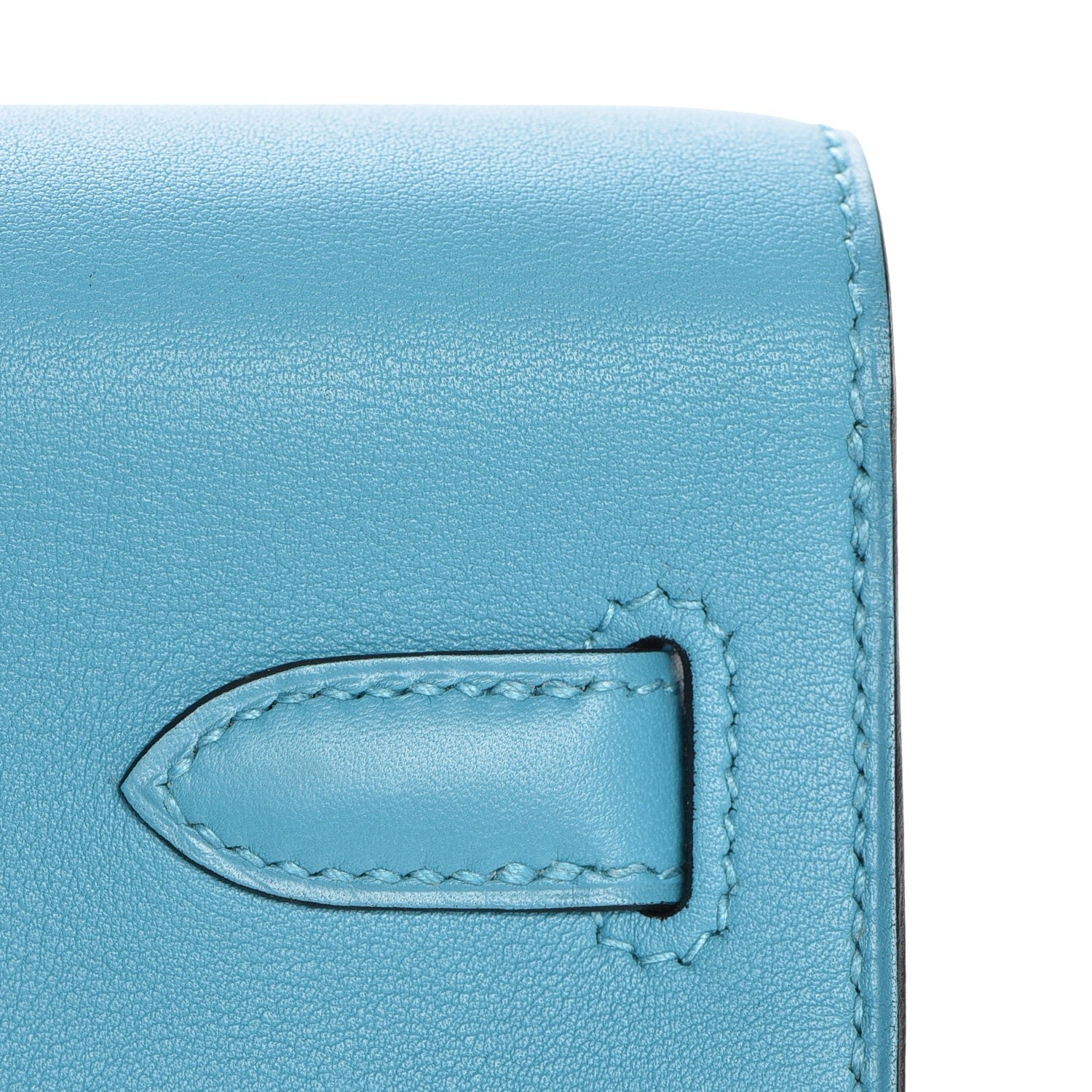 Hermes Swift Kelly Cut Clutch Pochette Turquiose 15 of 17