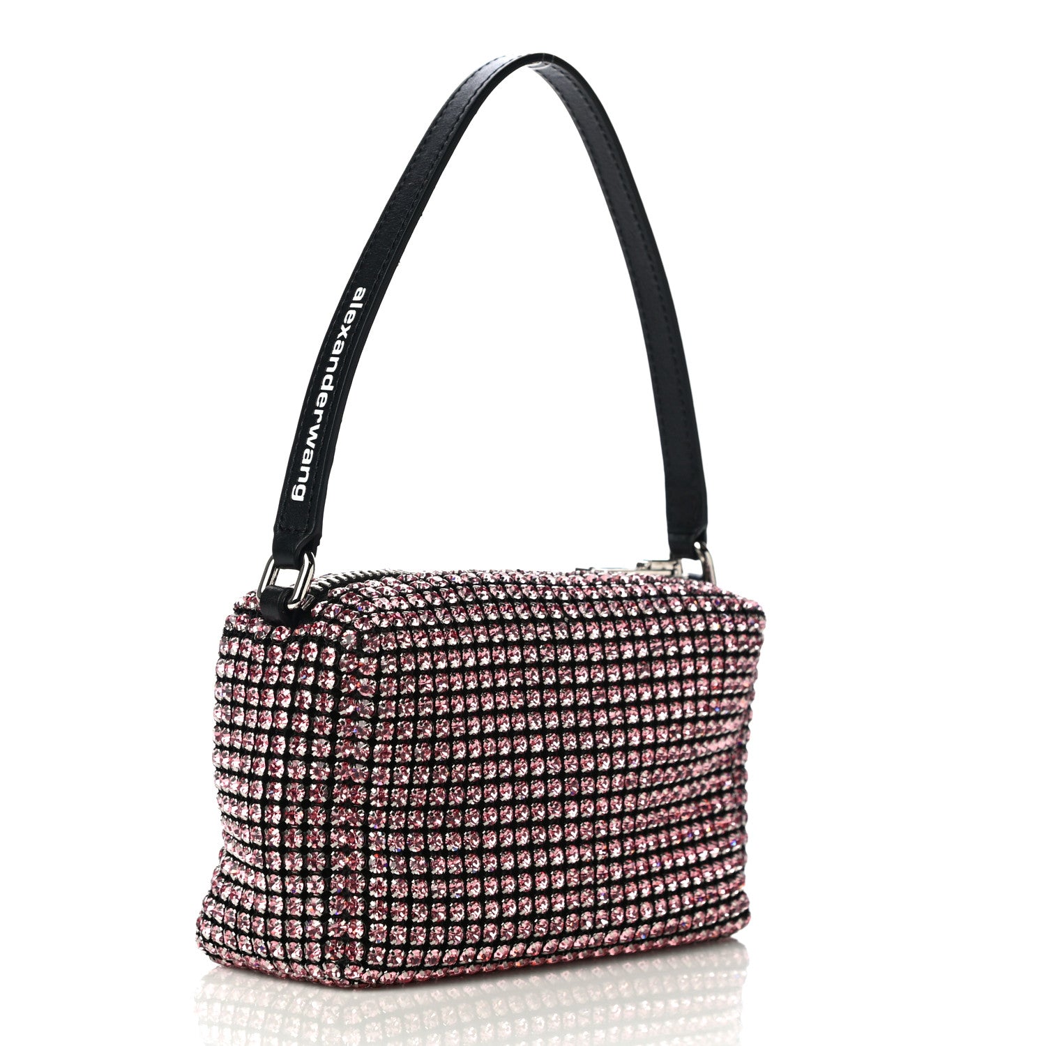 Alexander Wang Mesh Crystal Rhinestone Mini Heiress Pouch Pink 3 of 11