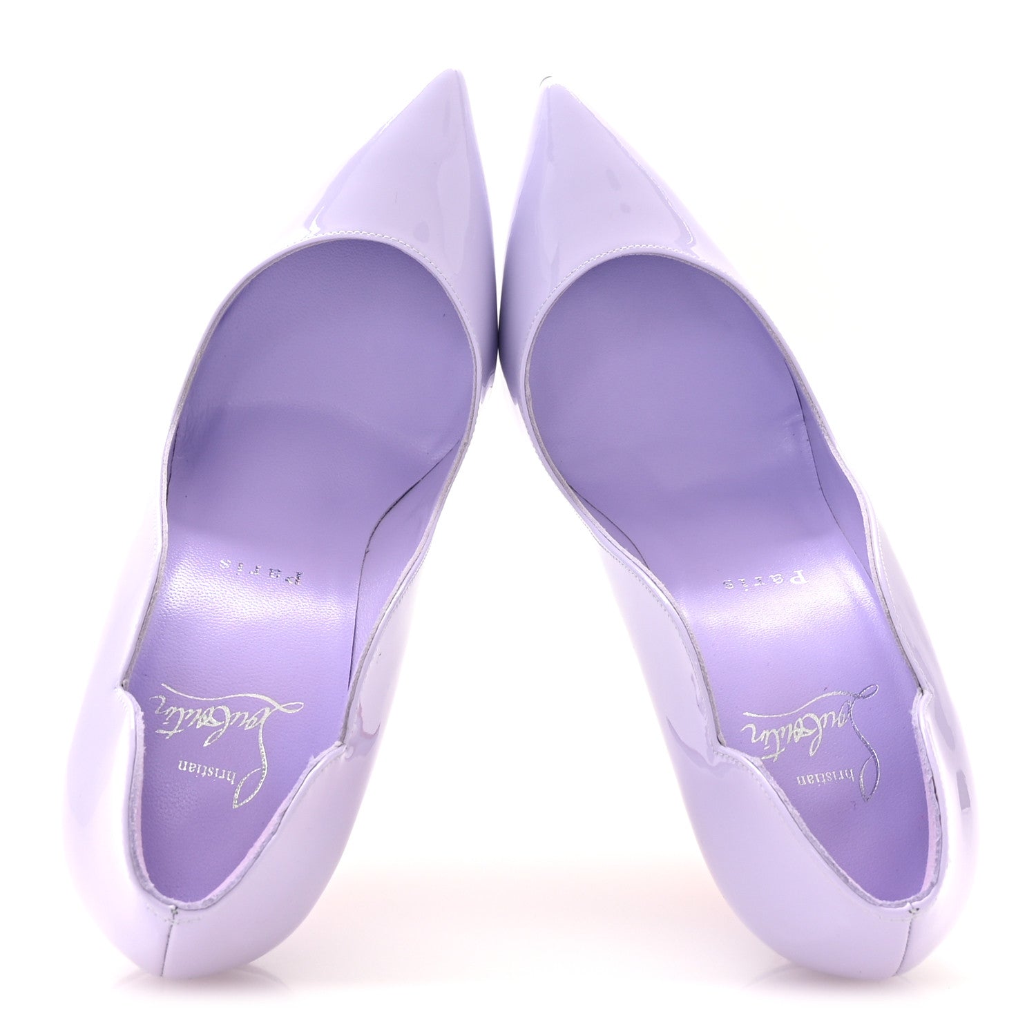 Christian Louboutin Patent Hot Chick 100 Pumps 37 Lilac Smoke 2 of 8