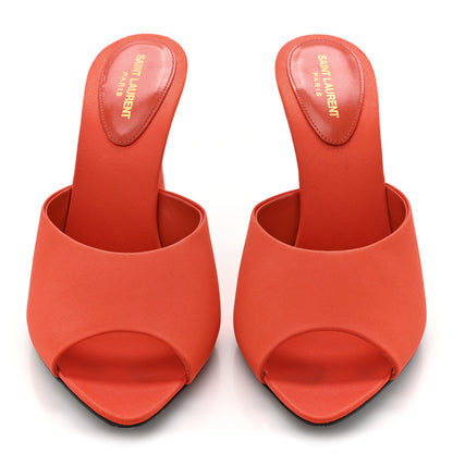 Saint Laurent Crepe De Chine Suite Mule Sandals 38 Arancio 3 of 9