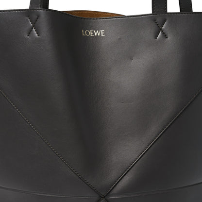 Loewe Shiny Calfskin Large Puzzle Fold Tote Dark Grey 8 of 10